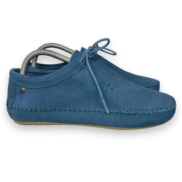 Bearpaw Ellen Cow Suede Moc Shoes Slate Blue 1971W Women's 9 - Picture 4 of 11